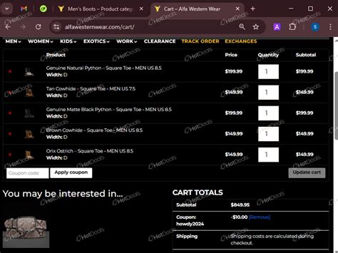 Alfa Western Wear Coupons - 30% OFF - February 2026