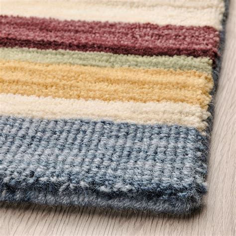 ELLJUSSPÅR rug, low pile, multicolour/striped handmade, 170x240 cm (5'7 ...