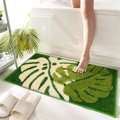 Buy Roseate Two Leaf Super Soft (40x60 cm) Microfiber 2000 GSM Bath Mat ...