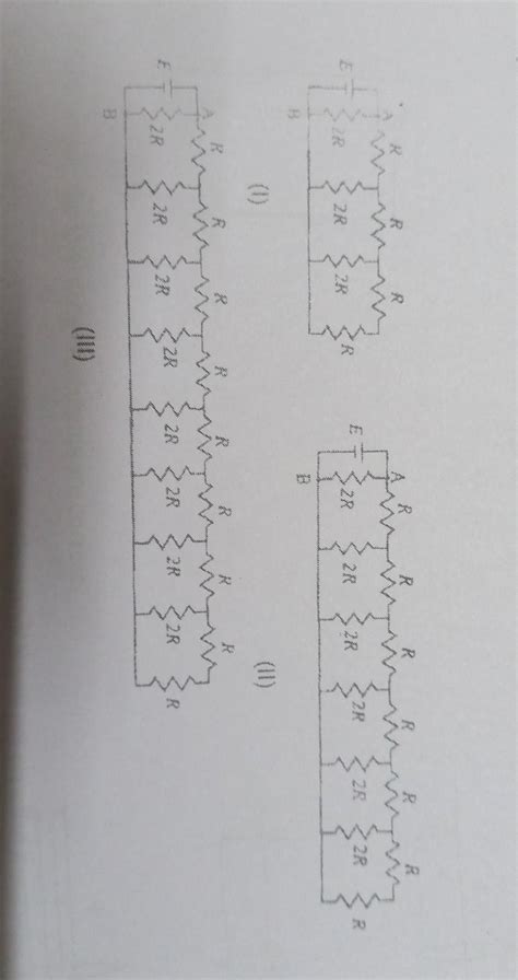 20. Three different circuits (I, II and III) are constructed using ...