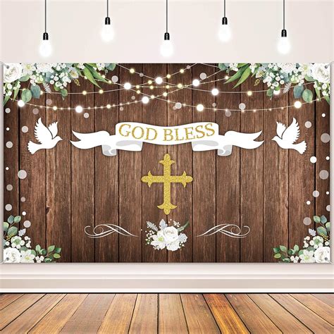 Tegeme 71 x 43 Inch God Bless Baptism Backdrop First India | Ubuy