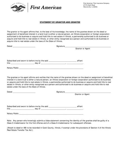 Statement Grantee Form ≡ Fill Out Printable PDF Forms Online