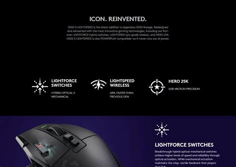 Logitech G502 X Lightspeed Black Wireless Gaming Mouse