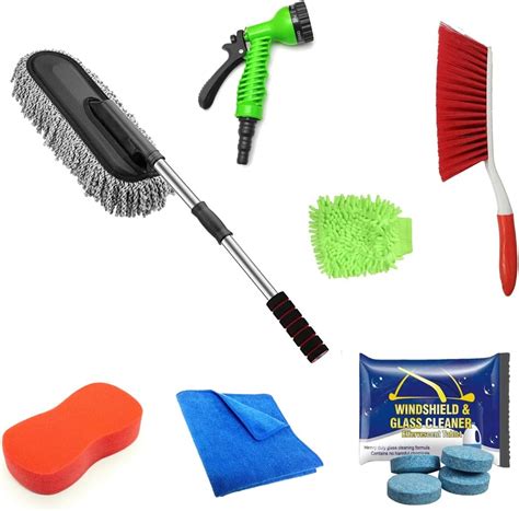 Car Cleaning Accessories Kit Full Interior and Exterior Combo Pack ...