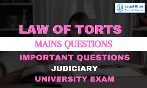Law of Torts Mains Question Answer Series 1: Important Questions for ...