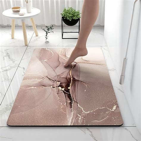 Diatomaceous Earth Bath Mat Super Absorbent Toilet Door Quick-Drying ...