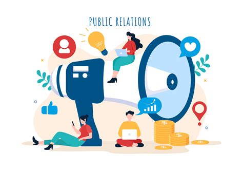 Public Relations Template Hand Drawn Cartoon Flat Illustration with ...