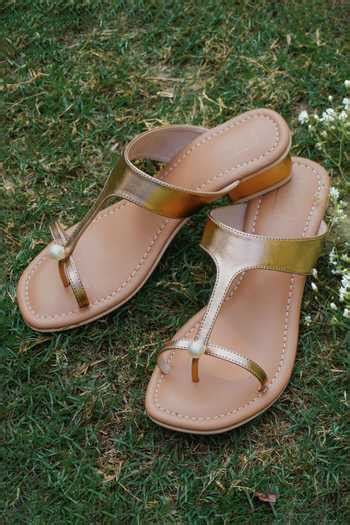 Buy Rose Gold Pearls Maggi Metallic Strap Heels by Sandalwali Online at ...