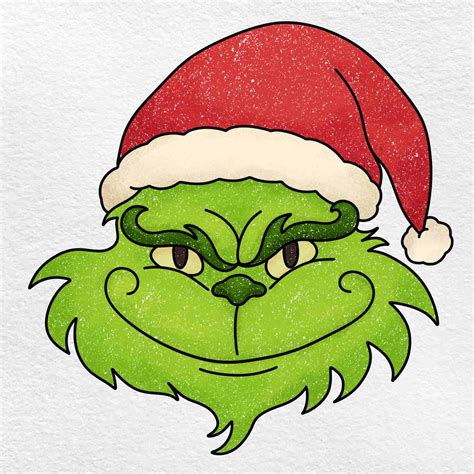 How to Draw the Grinch Face - HelloArtsy