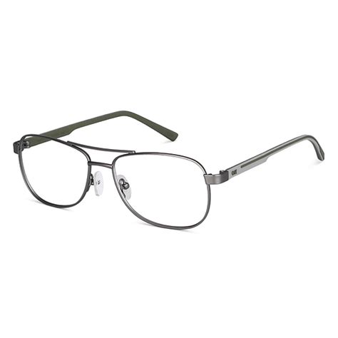 Buy Gunmetal Green Grey Full Rim Aviator Lenskart Air Fusion VC E12312 ...