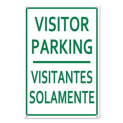 Lucidhisun Visitor Parking - Visitantes Solamente Aluminium Sign 8× ...