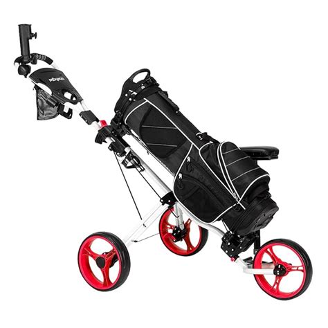 Buy PEXMOR Foldable Golf Push Cart, 3 Wheel Golf Cart with Detachable ...