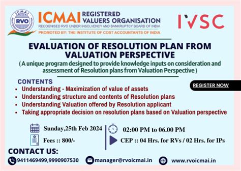 Evaluation of Resolution Plan from Valuation Perspective | ICMAI RVO