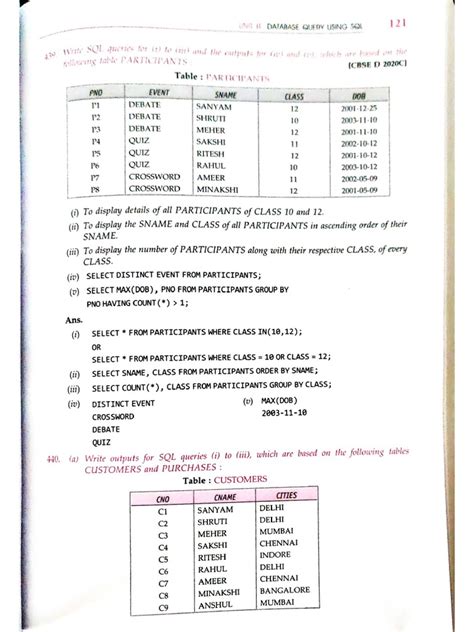 Image result for SQL Questions and Answers GCE Year 12