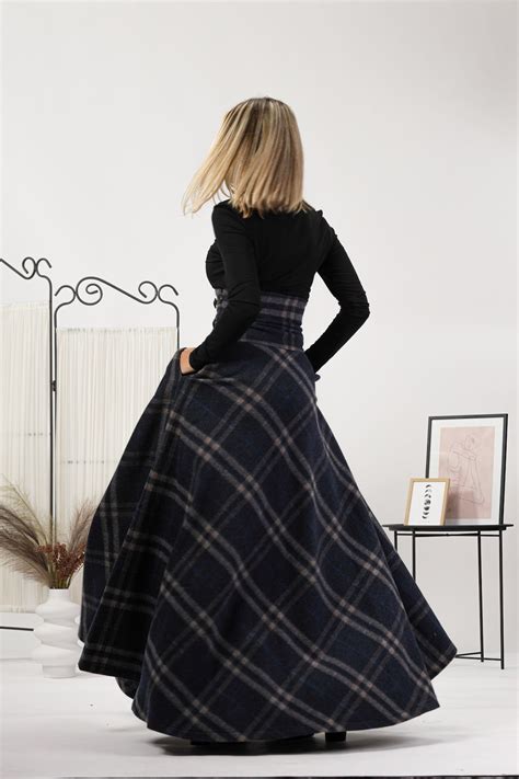 Tartan Wool Walking Skirt, Elegant Victorian Plaid Wool Skirt ...