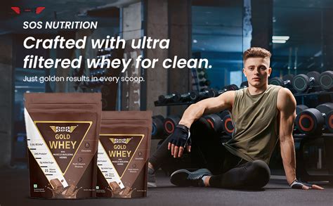 SOS Nutrition Gold Whey Protein Powder (Chocolate 454g) (Pack of 1) For ...