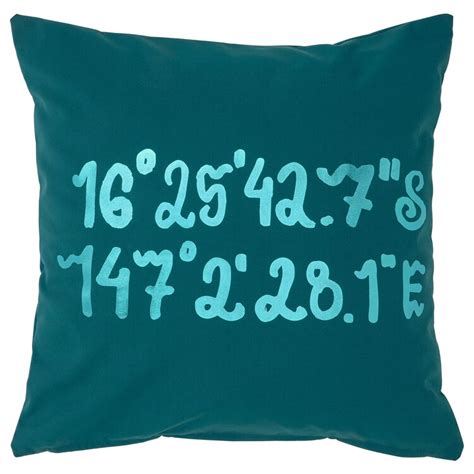 BLÅVINGAD cushion cover, whale pattern/blue-green, 50x50 cm (20x20") - IKEA
