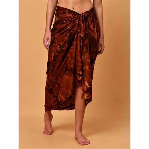 Buy Blissence Brown Tie And Dye Printed Long Sarong Online