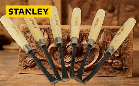STANLEY STHT16120-8 1/4'' 6-Piece Wood Carving Chisel Set for DIY and ...