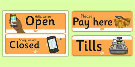 Mobile Phone Shop Role Play Signs