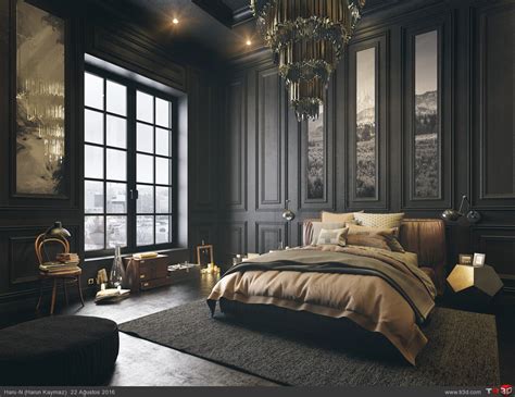 bedroom black and white