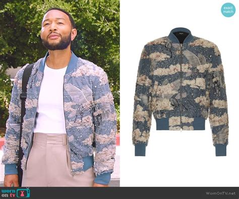 WornOnTV: John's blue embellished bomber jacket on The Voice | John ...