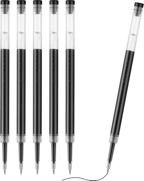 TIESOME 6 Pcs Refill 0.5mm Needle Tip Liquid Gel Pen, Black Ink, Fine ...