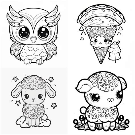 Cute Kawaii Coloring Pages Animals