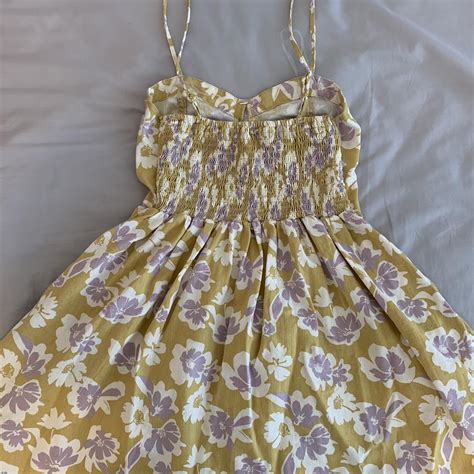 purple and yellow american eagle sundress never... - Depop