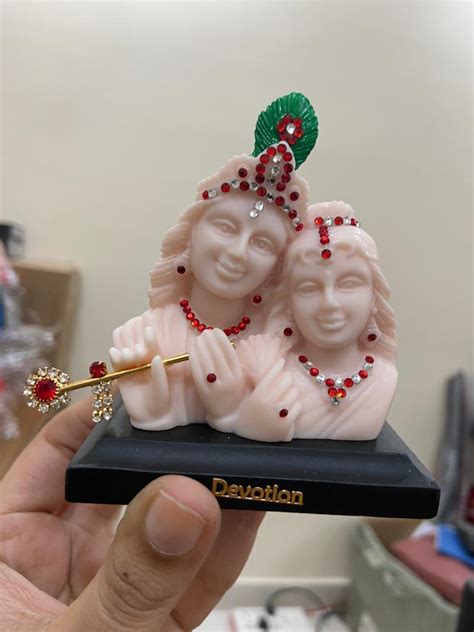 Lord Radha Krishna Car Dashboard Idol Temple Decorative Showpiece Whit ...