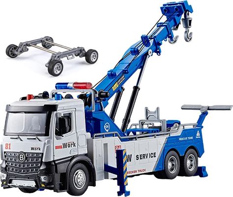 Magicwand® 1:24 Scale Die-Cast Tow Service Truck & Crane【Blue】【Jeep Not ...