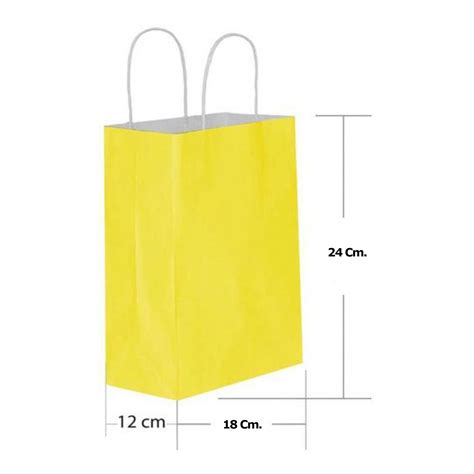 Büküm Saplı Kraft Kağıt Çanta Karton Hediyelik Poşet Torba Açık Sarı 4 ...
