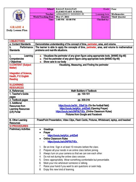 Image result for Sample Lesson Plan for Basic 4