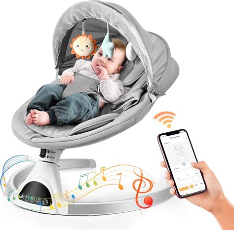 Ixdregan Baby Swing Chair,Electric Baby Bouncer with 5 Swing Amplitudes ...