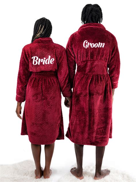 Matching Couple Long Bathrobe, His and Hers Bathrobes, Customized ...