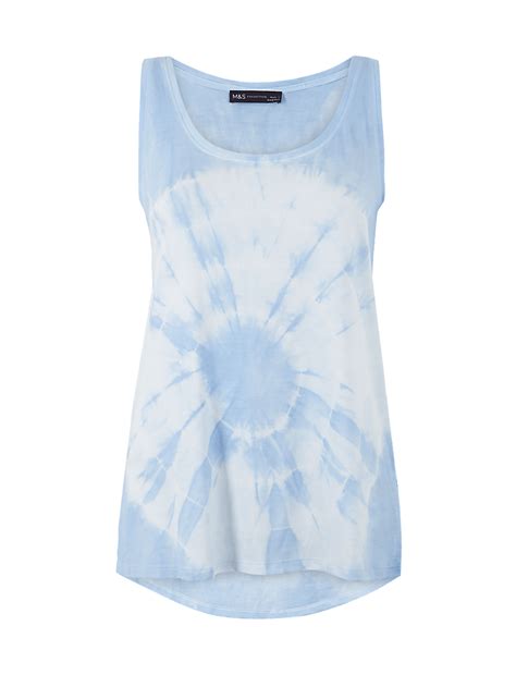 Buy Relaxed Fit Printed Slub Vest Top at Marks & Spencer