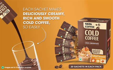 Tata Coffee Cold Coffee, Liquid Concentrate, Salted Caramel ...