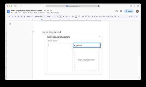 Inserting the Long Division Symbol in Google Docs - WebTipsTech
