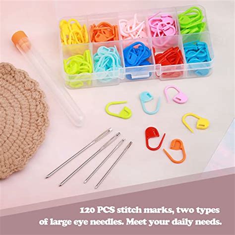 124 Pieces Stitch Markers for Crocheting, Colorful Knitting Markers ...