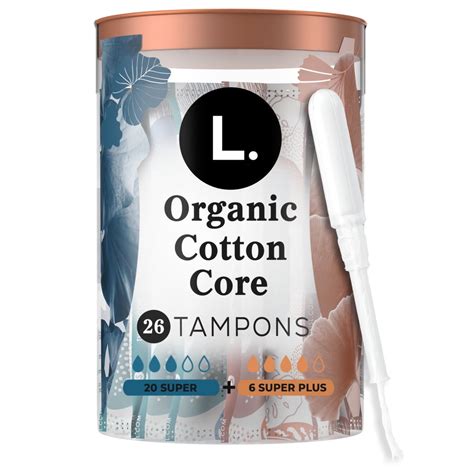 L. Cotton Tampons Super/Super Plus Absorbency Multipack, Contains an ...