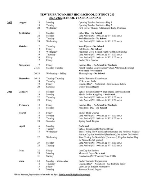New Trier Calendar 25-26 [PDF] revised - EduCounty