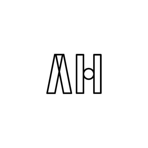 AH-Monogramm-Logo-Design, Buchstabe, Text, Name, Symbol, monochromes ...