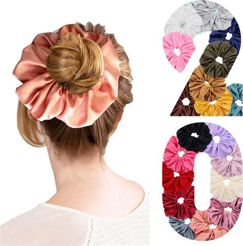 Amazon.com : Simnice 20 Colors Oversize Satin Scrunchies - Hair Elastic ...