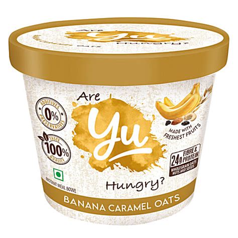 Buy Yu Banana Caramel Instant Oats - Healthy Breakfast, Rich In Fibre ...