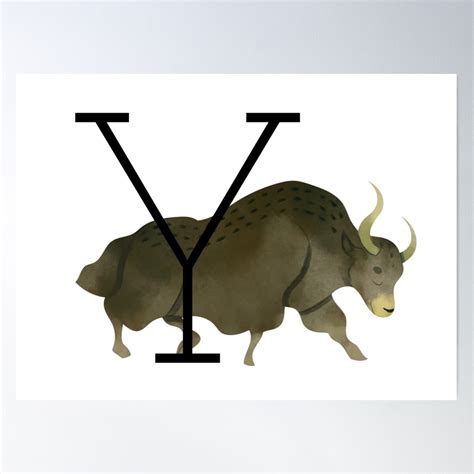 Animal Letter Y For Yak Poster Wall Art, Modern Wall Decor For Living ...