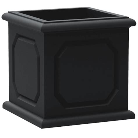 Japi All Weather Proof Black Versailles Cube Outdoor Planter, Medium ...
