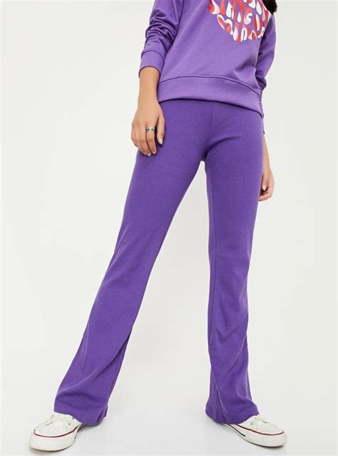 Buy Girls Ribbed Full-Length Trousers Online at just Rs. 499.0 ...