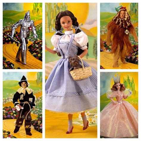 1995 Wizard of Oz Set of 5 Barbie / Ken Dolls - Scarecrow, Glinda Good ...