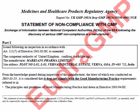 Marksans Pharma – Discovery of serious GMP non-compliance » Capitalmind ...