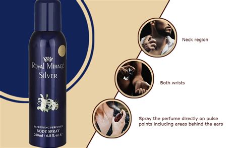 Buy Royal Mirage Silver Perfumed Body Deodorant Spray for Unisex, 200ml ...